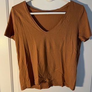 ZARA Brown Cropped T-Shirt